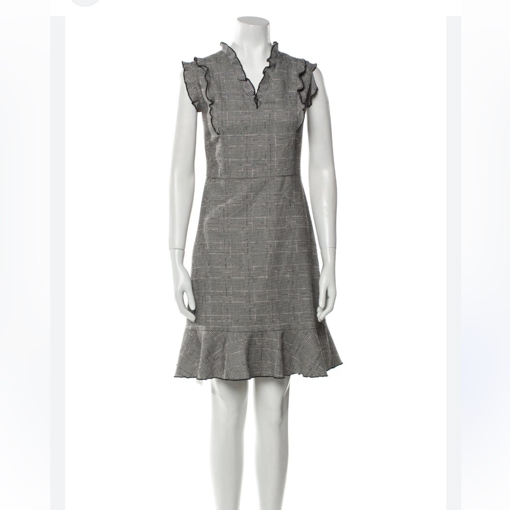 Karl Lagerfeld Sleeveless Tweed Dress Black Plaid great Condition  size Large